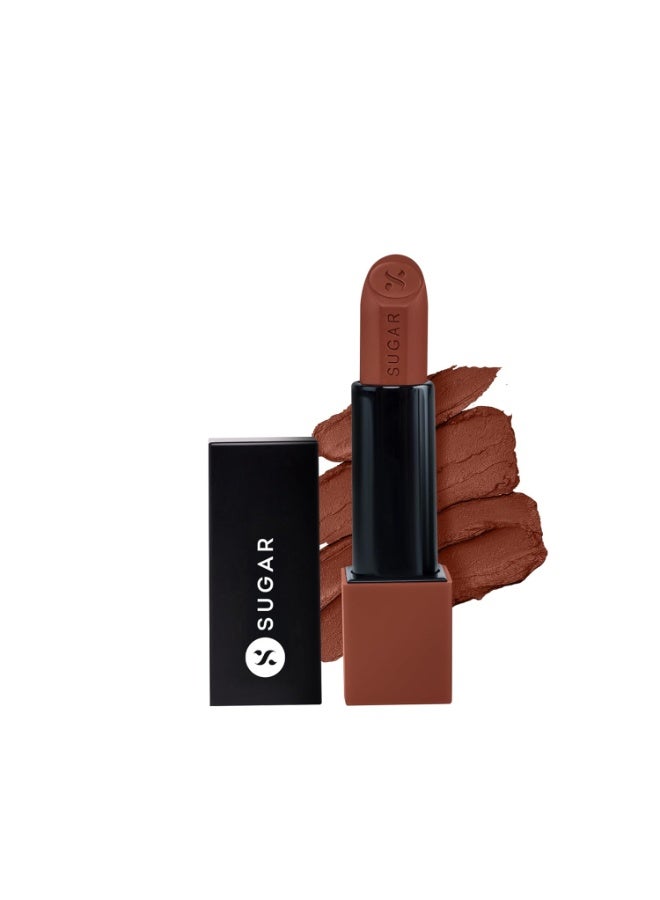 SUGAR Cosmetics Glide Peptide Serum Lipstick with Hyaluronic Acid & Vitamin E | Velvet Matte Finish | Long Lasting & Pigmented | 1 Swipe Full Coverage | 4.2gm - 07 Tuscany Truffle - Image 1
